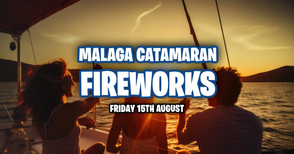 Malaga fireworks catamaran 15 08